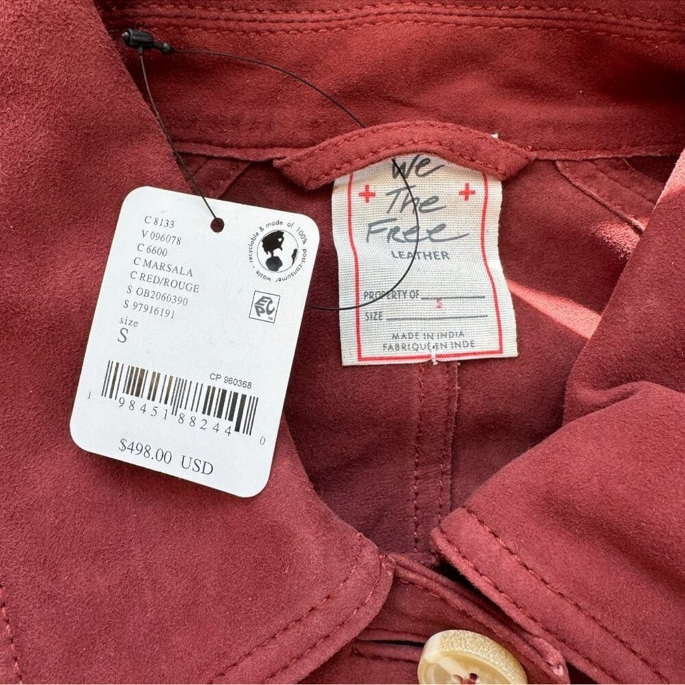 NWT Free People Annalise Suede Jacket We The Free Marsala Red Small - Picture 6 of 14